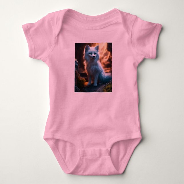 Cosmic Cuteness: Fluffy Alien Baby Bodysuit (Front)