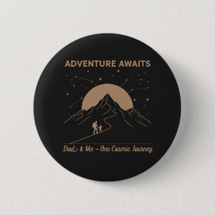 Cosmic Dad & Me Adventure 6 Cm Round Badge