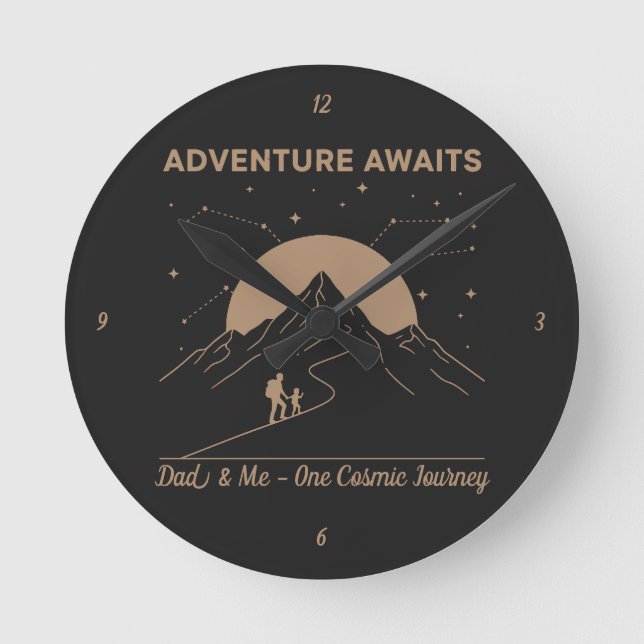 Cosmic Dad & Me Adventure Round Clock (Front)