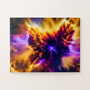 Cosmic Dance Colour Star Party in Nebula Fun Cloud Jigsaw Puzzle