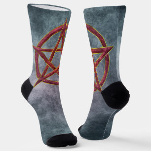 Cosmic Dance: Garnet Pentagram Socks