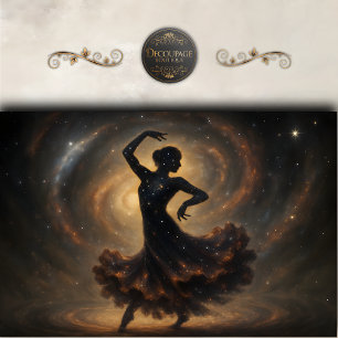 Cosmic Dancer Galaxy Silhouette Decoupage Tissue Paper