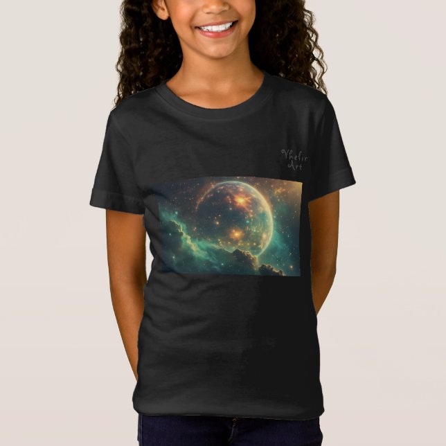 Cosmic Dawn Nebula Design T-Shirt (Front)