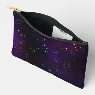 Cosmic Deep Purple Outer Space Galaxy Accessory Pouch