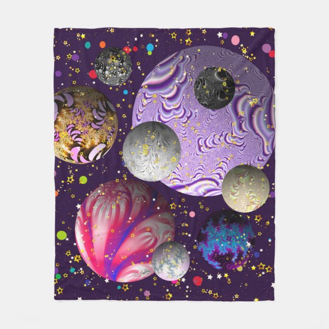 Cosmic Delight Fleece Blanket (Front)