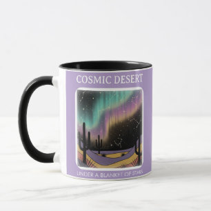 Cosmic Desert Aurora • Retro Western Night Sky Mug