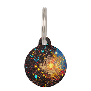 Cosmic Disco Groove Pet Tag - Retro & Vibrant