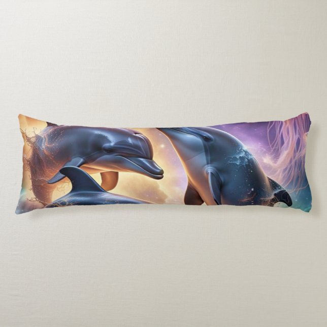 Cosmic Dolphins and Jellyfish in Space  Body Cushion (Front)