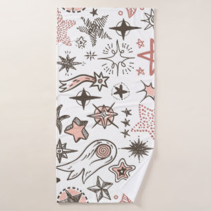 Cosmic Doodles: Stars and Comets Bath Towel