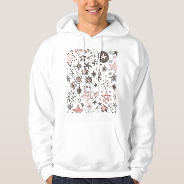 Cosmic Doodles: Stars and Comets Hoodie (Front)