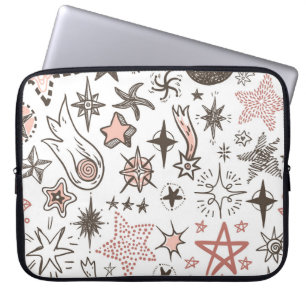 Cosmic Doodles: Stars and Comets Laptop Sleeve