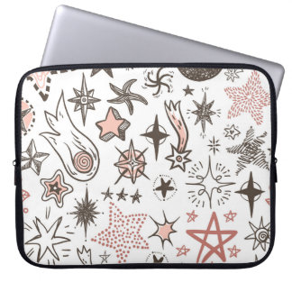 Cosmic Doodles: Stars and Comets Laptop Sleeve