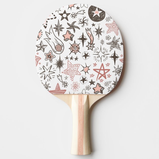 Cosmic Doodles: Stars and Comets Ping Pong Paddle (Front)