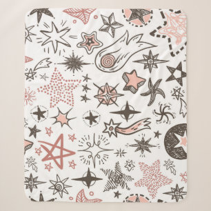 Cosmic Doodles: Stars and Comets Sherpa Blanket