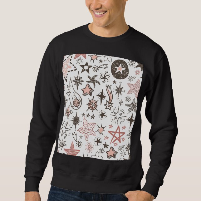 Cosmic Doodles: Stars and Comets Sweatshirt (Front)