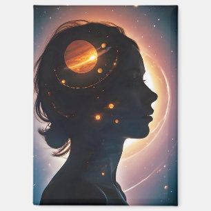 Cosmic Double Exposure Space Infinity Universe Art Magnet