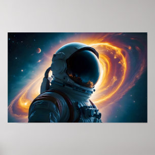 Cosmic Double Exposure Space Infinity Universe Art Poster