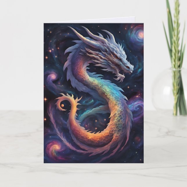 cosmic dragon greeting card (Front)