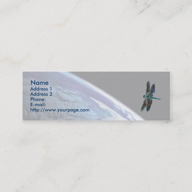 Cosmic Dragonfly, template Mini Business Card (Front)
