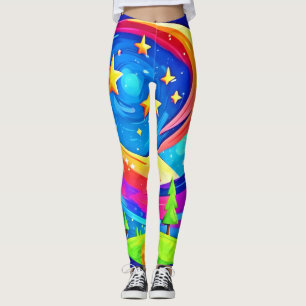 Cosmic Dreamscape: A Celestial Adventure Leggings