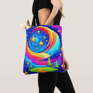 Cosmic Dreamscape: A Celestial Adventure Tote Bag