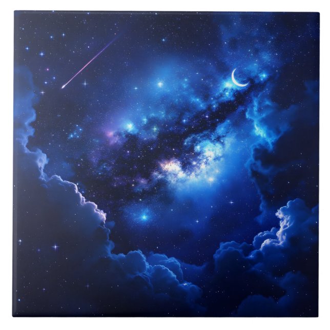 Cosmic Dreamscape Ceramic Tile (Front)