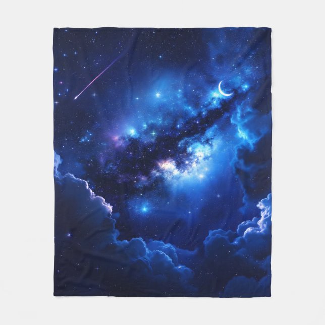 Cosmic Dreamscape Fleece Blanket (Front)