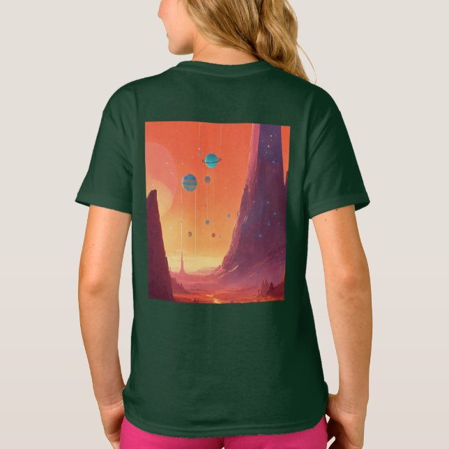 Cosmic Dreamscape in Pixar Style T-Shirt (Back)