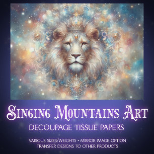 Cosmic Dreamscape Lion King Craft Decoupage Tissue Paper