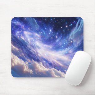 Cosmic Dreamscape: Swirling Nebula & Starry Night Mouse Pad