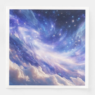 Cosmic Dreamscape: Swirling Nebula & Starry Night Napkin