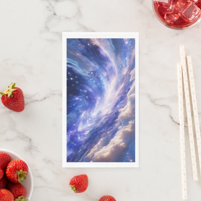 Cosmic Dreamscape: Swirling Nebula & Starry Night Napkin (Insitu)