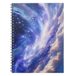Cosmic Dreamscape: Swirling Nebula & Starry Night Notebook