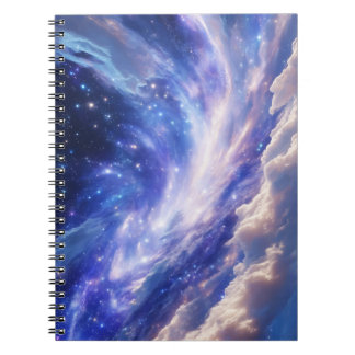 Cosmic Dreamscape: Swirling Nebula & Starry Night Notebook