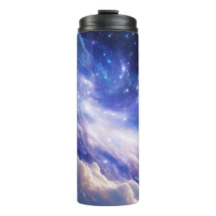Cosmic Dreamscape: Swirling Nebula & Starry Night Thermal Tumbler