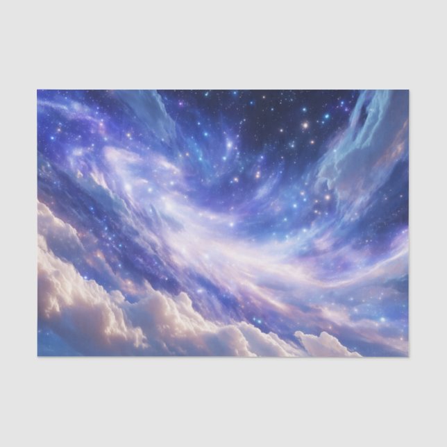Cosmic Dreamscape: Swirling Nebula & Starry Night Tissue Paper (Front)