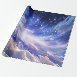 Cosmic Dreamscape: Swirling Nebula & Starry Night Wrapping Paper