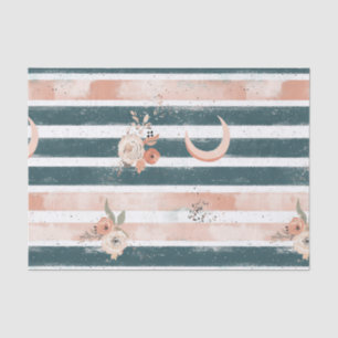 Cosmic Earth Tone Stripe with Tribal Moon Tissue Paper
