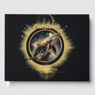 Cosmic elegance, the golden, black whale guest book