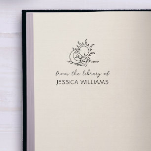 Cosmic Elements Handwritten Custom Library Book Rubber Stamp