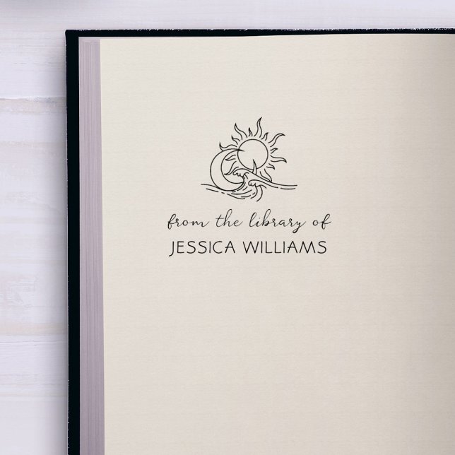 Cosmic Elements Handwritten Custom Library Book Rubber Stamp (Creator Uploaded)