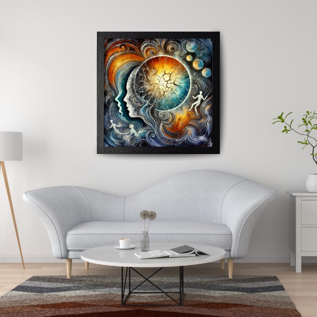 Cosmic Energy and Surreal Abstract Faces Canvas Print (Creator Uploaded)