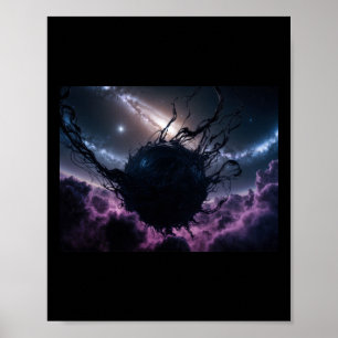 Cosmic Enigma The Dark Nebula's Dance Sticker  Poster