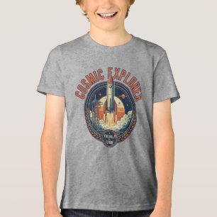 Cosmic Explorer Rocket Ship Future Space  Tri-Blend Shirt