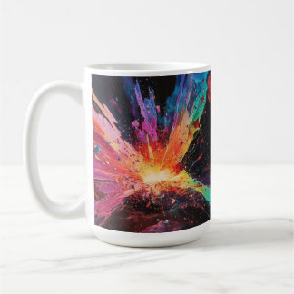 Cosmic Explosions Colourful Art Mug, Abstract Spac Coffee Mug