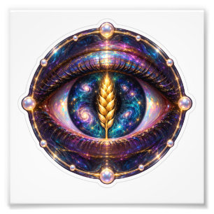 Cosmic Eye with Golden Harvest Wheat Photo Print
