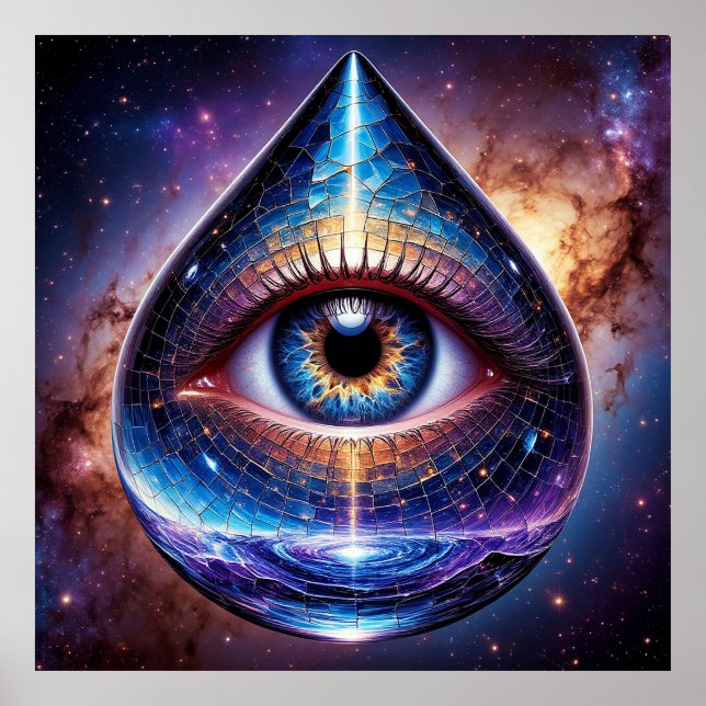 Cosmic Eye Within Teardrop Shaped Galactic Disco Poster (Front)