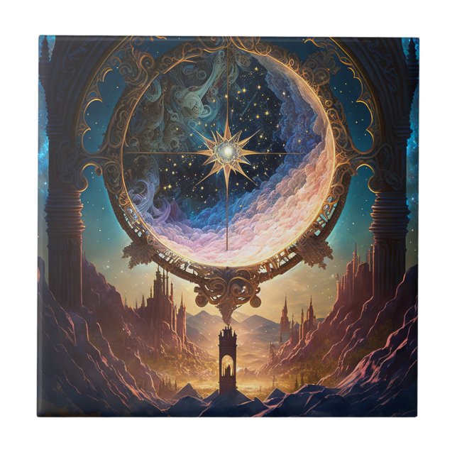 Cosmic Fantasy Space Landscape Tile (Front)