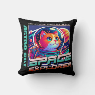 Cosmic Feline Decorative Pillow