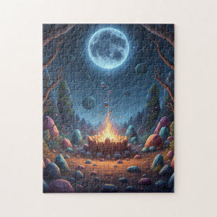 Cosmic Fire Magic Night Campfire Puzzle - Fantasy 